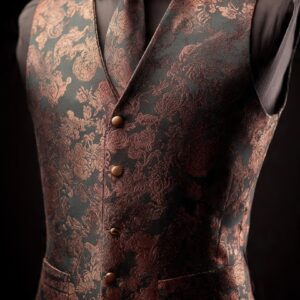 copper paisley waistcoat for men