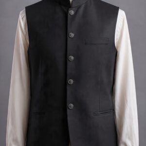 COATLUXE Black Royal Bandi Waistcoat for Men