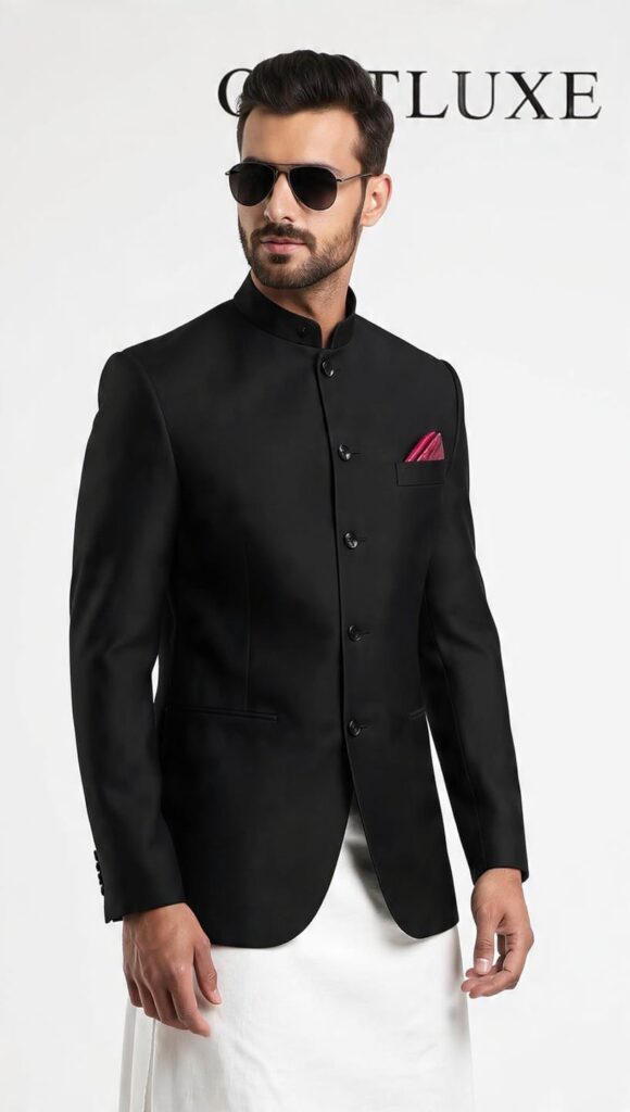 black prince coat for men band gala wedding wear