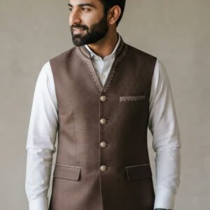 Brown waistcoat for men - CoatLuxe